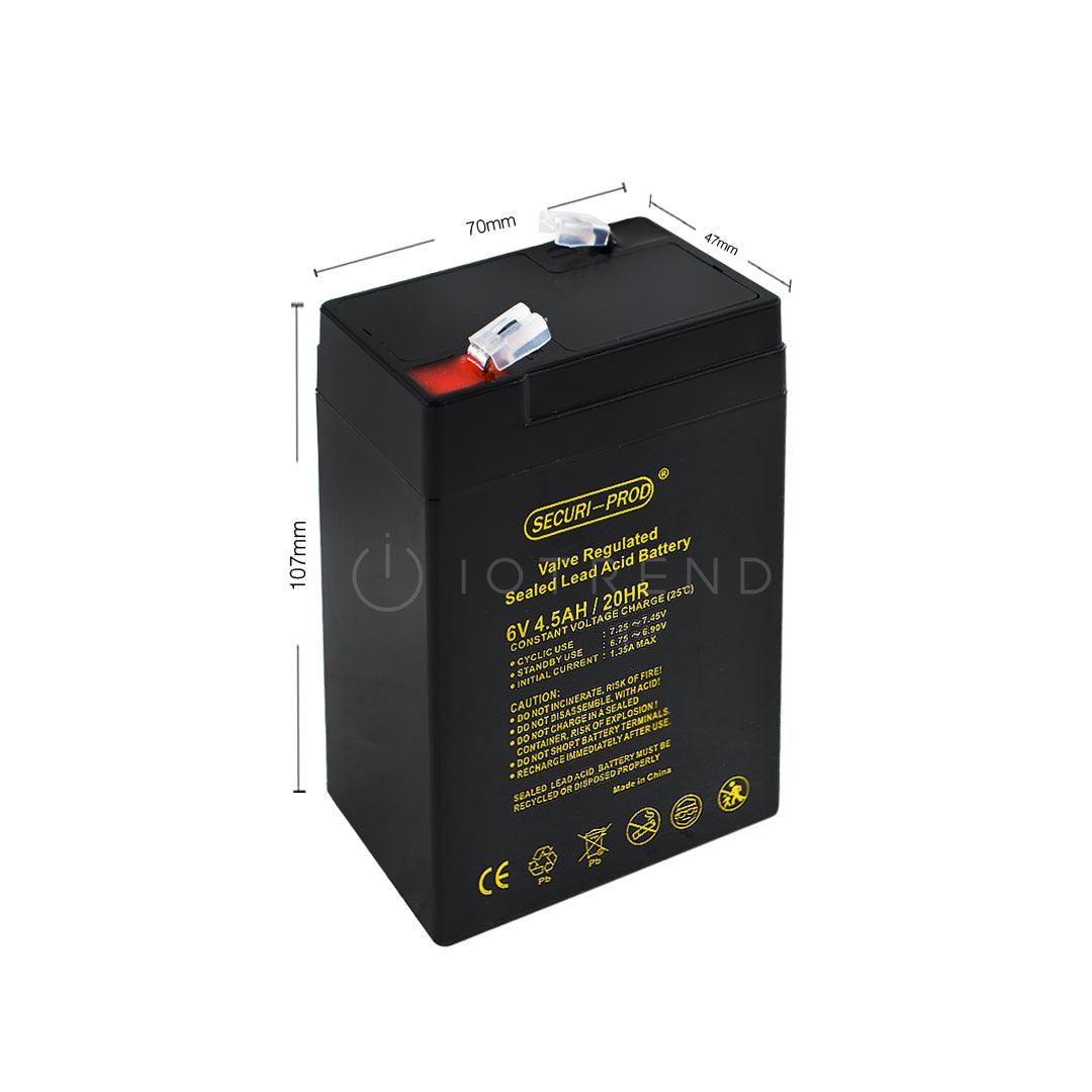 Securi Prod 6V 4.5AH Rechargeable Sealed Lead Acid Battery - IOTREND