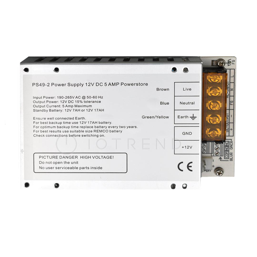 Securi Prod Backup Power Supply 13.6VDC 5Amp with Securi Prod 18Amp Battery - IOTREND