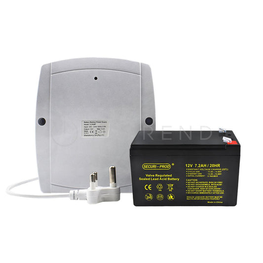 SherloTronics Battery Backup Power Supply 12V 3.2 Amp with Securi Prod 7.2Amp Battery - IOTREND